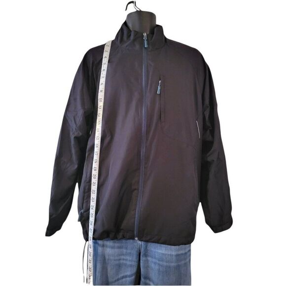 Golf PGA Tour Jacket Men Sz L Lightweight Full Zip Black Long Sleeve Athleisure - Picture 2 of 5